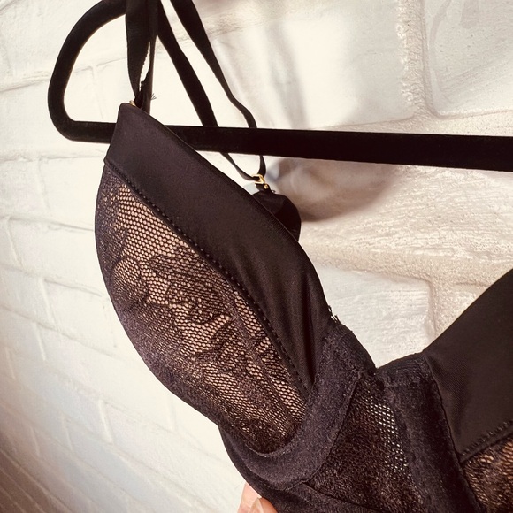 NWT Soma Lightest Lift Lined Demi Underwire Lace Bra 32 B Black #0300 - Picture 3 of 12